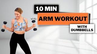 10 min STANDING ARM WORKOUT - with DumbbellsBiceps | Triceps | ShouldersNo Pushups