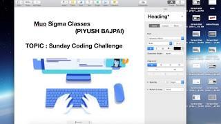 Sunday Coding Challenge With Muo sigma classes #programming