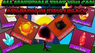 ALL MATERIALS THAT YOU CAN AFK GRIND IN KING LEGACY