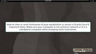 How to clear or reset hostnames using hostnamectl command in Oracle Linux 8