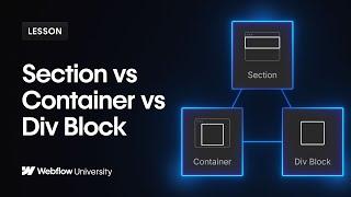 When to use Section vs. Container vs. Div Block — Webflow tutorial