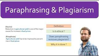 What is Paraphrasing? Why to paraphrase? Does praraphrasing removes similarity and plagiarism?