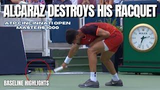 Alcaraz Smashes His Racquet in Cincy | 2024 Cincinnati Open