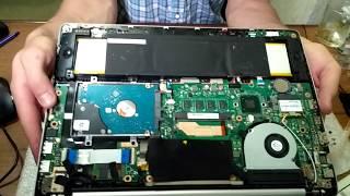 ASUS s400c - разборка, чистка, замена памяти, жесткого диска. Disassemble, How to replace HDD, RAM