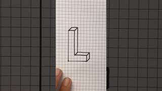 How to draw 3d alphabet - letter L