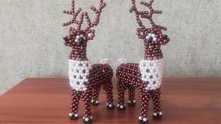 Diy Reindeer from beads. Олени из бусин .