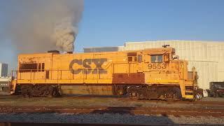 CSXT 9553 U23B 32 degree cold start video