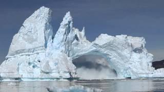 iceberg crashing in Diskobay, Greenland