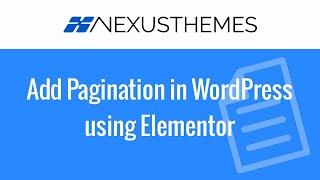 Add pagination in WordPress using Elementor