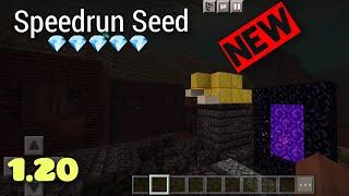  New Perfect Seed Speedrun _ Minecraft Bedrock 1.20 #minecraft #speedrun #seeds