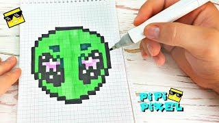 НЛО - МАРСИАНИН- РИСУНКИ ПО КЛЕТОЧКАМ !! PIXEL ART