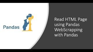 Read HTML Page using Pandas | read_html() | Web-scrapping Tutorial