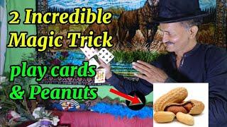 2 Incredible Magic tricks | play cards | Peanuts | Magic secrets | Qasim magic tricks