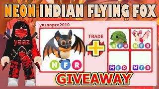 TRADING *NEW* NEON INDIAN FLYING FOX &(HUGE GIVEAWAY) IN ADOPT ME HALLOWEEN UPDATE !