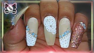 CROCHET / 3D LACE Nail Art Collab | #3DLaceNails #GelNails | #MAENAILDESIGNS