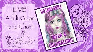 LIVE COLOR ALONG TUTORIAL | SARAH RICHTER GOTHIC DOLL PRISMACOLOR COLOR ALONG  WEEK 4