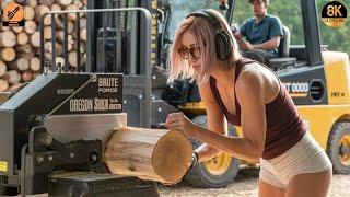 The World's Fastest and Most Powerful Homemade & Industrial Wood Splitters | Monster Woodworking #1