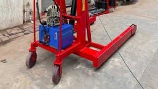 Semi Electric + Manual Crane | UNICORN MAKE | Hydraulic Lift #hydrauliccrane #crane  #workshop