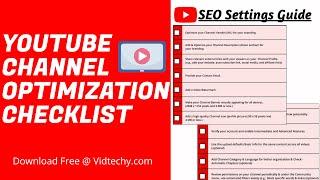 youtube channel optimization checklist | SEO setting guide