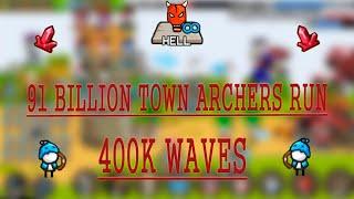 Grow Castle Hell Mode: Advanced Town Archer Build 90B run