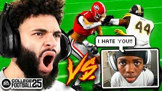 WR VS DB BATTLE AGAINST ANGEL GOT HEATED QUICK... ANGEL IS A D1 TRASHTALKER IN COLLEGE FOOTBALL 25!