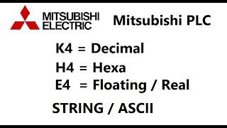 Basic PLC programming  numerals  Decimal, Hexa, Real, Floating, ASCII, String, Character