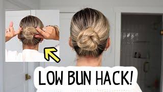 60 SECOND LOW BUN HAIR HACK YOU NEED TO TRY!!!!! Perfect for Medium & Long Hair