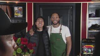 Derrick Rose's 1-day pop-up flower shop in the Loop draws huge crowd