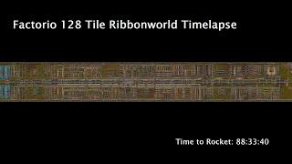 Factorio 128 Tile Ribbonworld Timelapse