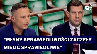 Woś z zarzutami za Pegasusa. Brejza czuje się "znakomicie", Bocheński zapatrzony w dal @TVN24