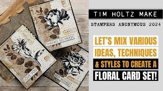 Let's mix various ideas, techniques & styles to create a floral card set!