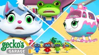 Helena Ice Cream Helicopter | Gecko's Magical World | Animal & Vehicle Cartoons | Cartoons for Kids