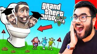 OGGY, JACK, BOB vs GIANT SKIBIDI TOILET in GTA 5 | Hitesh KS