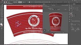 04 Paper cups - Coffee Cup Design Part2 - Illustrator ( Apply design to dieline the right way )