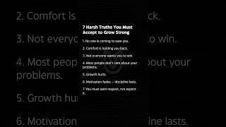 7 Harsh Truths You Must Accept to Grow Strong