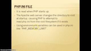 PHP Tutorial - php.ini file