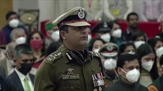 President presents Shaurya Chakra to Shri Amit Kumar, Dy. Inspector General of Police, J&K Police