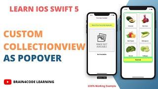 How to Show Custom CollectionView as PopOver to Another ViewController in Swift 5 XCode | Hindi