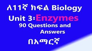 Grade 11 Biology unit 3: Enzymes Questions and Answers