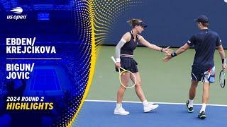 Ebden/Krejcikova vs. Bigun/Jovic Highlights | 2024 US Open Round 2