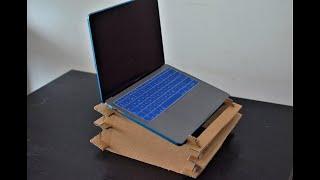 Handmade cardboard laptop stand