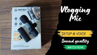 Mic for Vlogging on phone, action camera, Mic Voice & Setup, Wireless Mic Unboxing, Budget Mic 2024