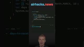 Days To Vacations #java #shorts #coding #airhacks