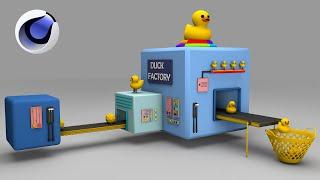 How to make a beautiful ( DUCK FACTORY ) in Cinema 4D  | C4d tutorial