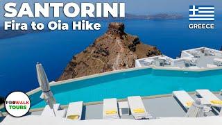 The Beautiful Island of Santorini - 7.5 mile/12km Hike - 4K - with Captions