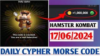 HAMSTER KOMBAT DAILY CYPHER MORSE CODE 17/06/2024 || Claim 1M Coins Task Reward