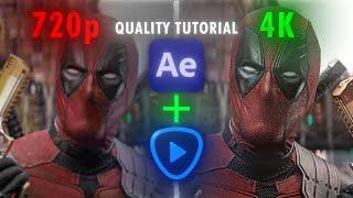 4K Quality Tutorial After Effects + Topaz best settings (Free CC'S)