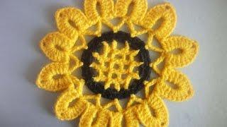 Мотив ПОДСОЛНУХ SUN FLOWER Crochet Motif