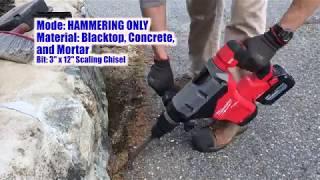 Milwaukee M18 1-3/4" SDS MAX Rotary Hammer Review and Chiseling Concrete 2718-20, 2718-22, 2718-21