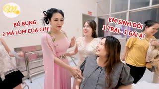 NSƯT Ngọc Huyền nhả vía má lúm đồng tiền cho cặp sinh đôi 1 trai - 1 gái của Nấm Bee 2 tháng dự sinh